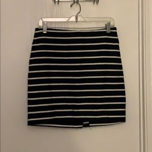 Banana Republic navy/white striped pencil skirt